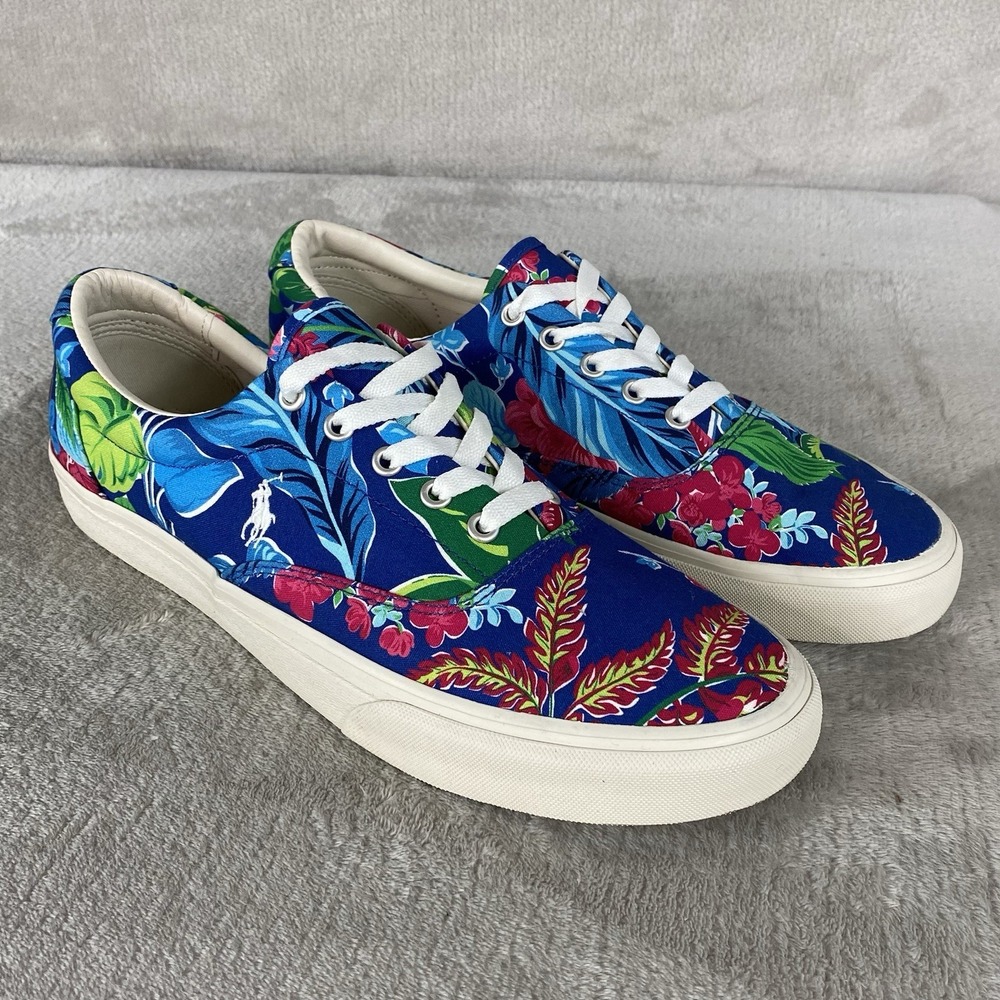 Polo by Ralph Lauren Keaton Pony Shoes Mens Size 12 Blue Tropical Sneakers NEW
